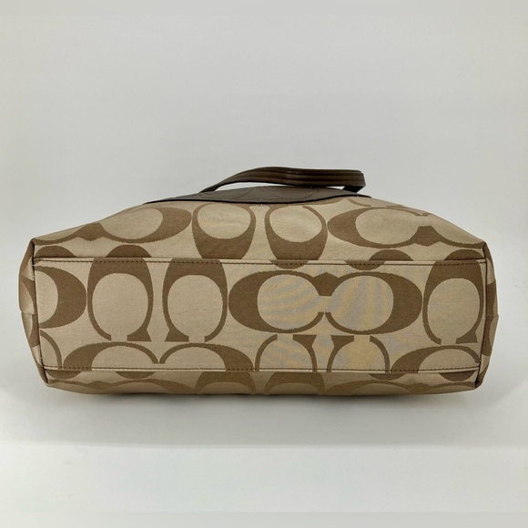 COACH Brown Metallic Laura Signature #18335 Leather Tote Bag - Picture 6 of 13